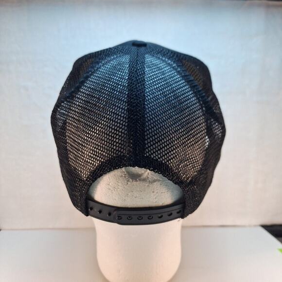 Vintage Funny Saying Trucker Hat Cap Mesh Snapback Black "Fool Me Once" - Picture 4 of 6
